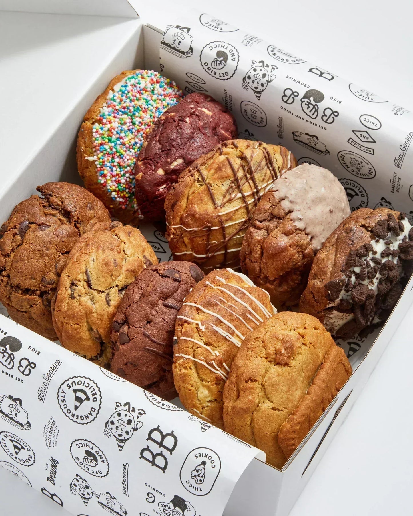 "Happy Birthday" Pink Wave Box- BIGG Brownies & THICC Cookies - New York Style Cookies