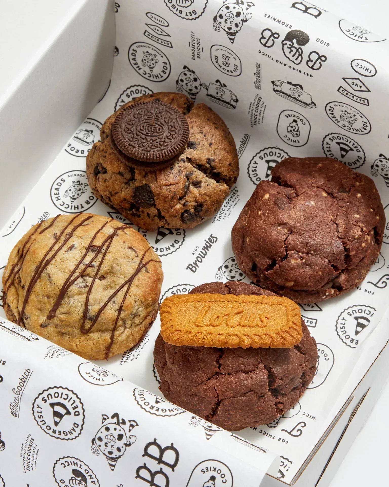 "Happy Birthday" Blue and Black Box- BIGG Brownies & THICC Cookies - New York Style Cookies