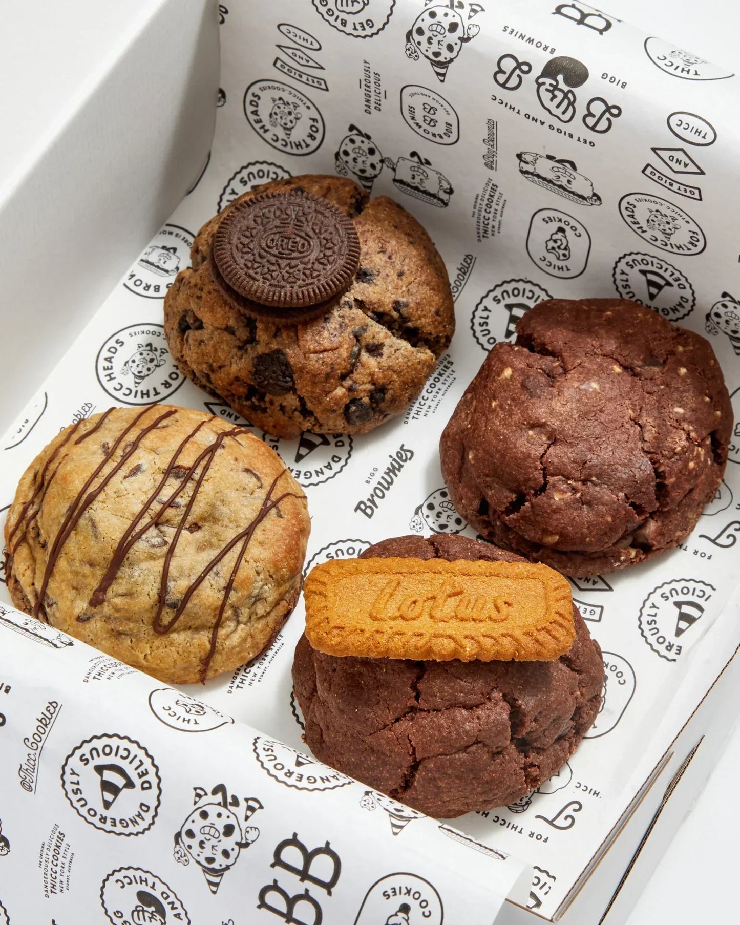"Happy Birthday" Blue and Black Box- BIGG Brownies & THICC Cookies - New York Style Cookies