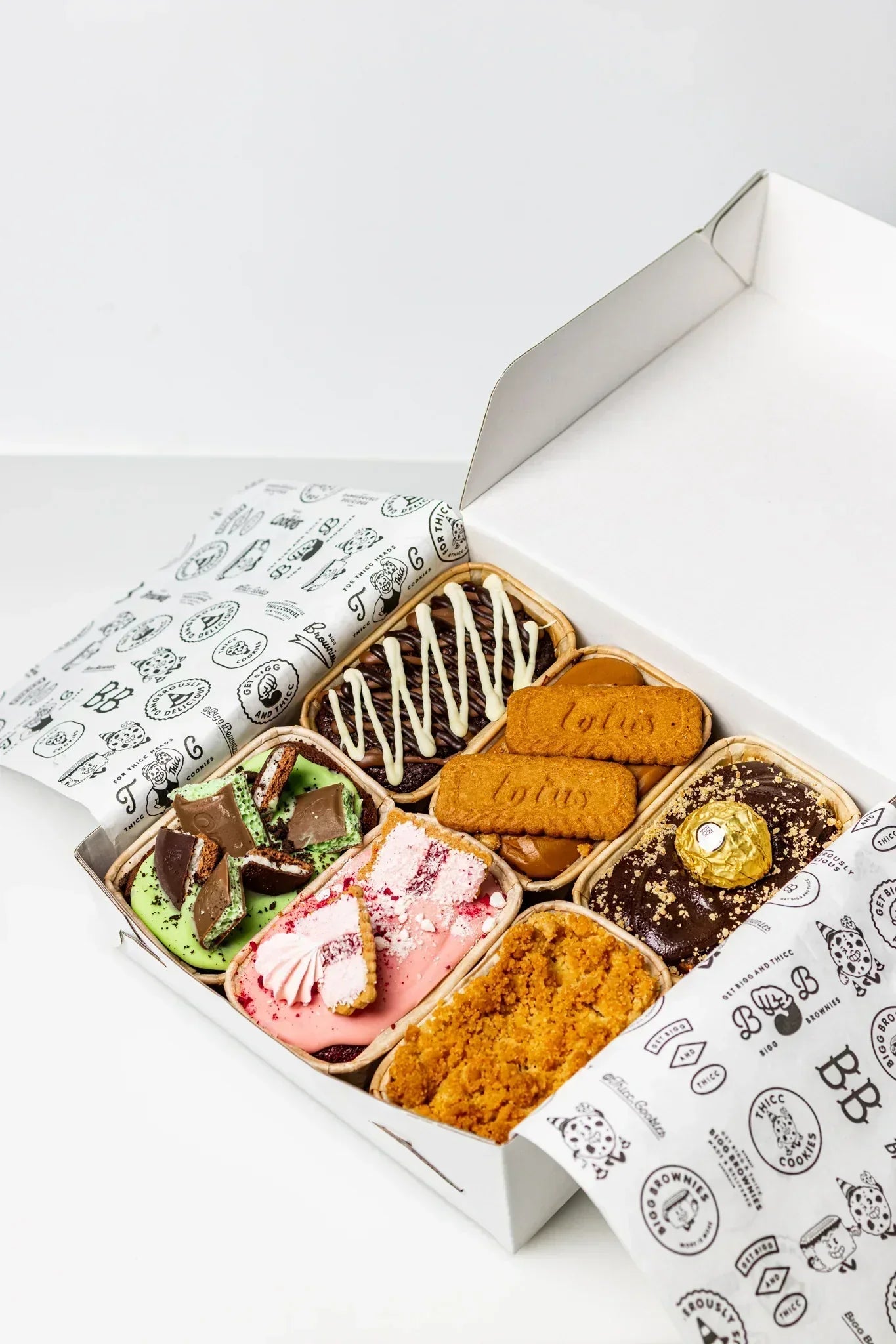 "Happy Birthday" Blue and Black Box- BIGG Brownies & THICC Cookies - New York Style Cookies