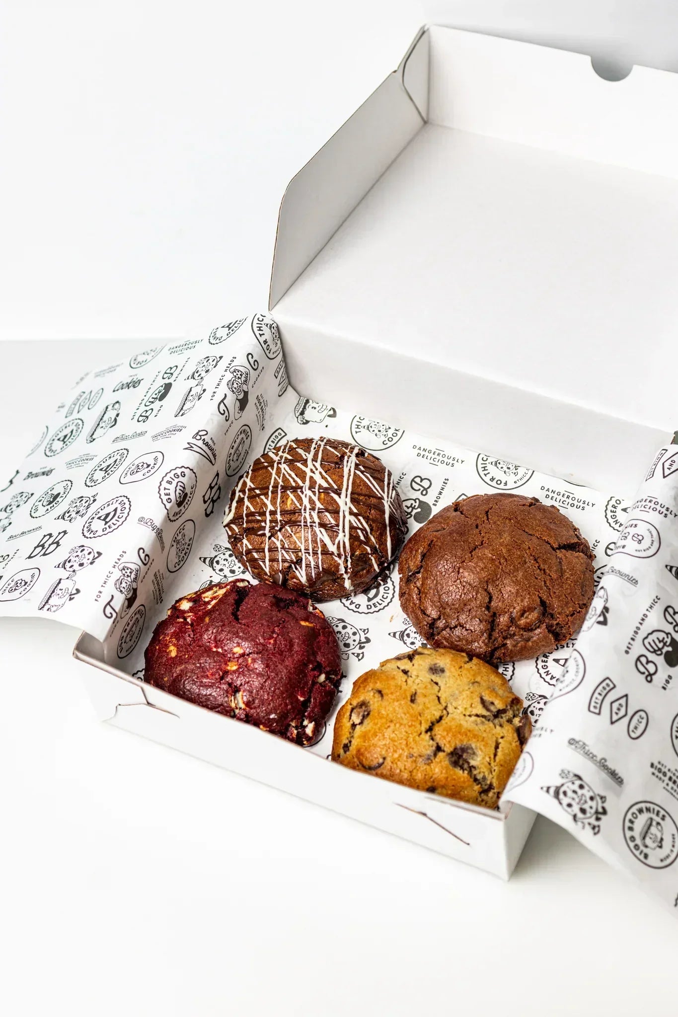 "Happy Birthday" Blue and Black Box- BIGG Brownies & THICC Cookies - New York Style Cookies