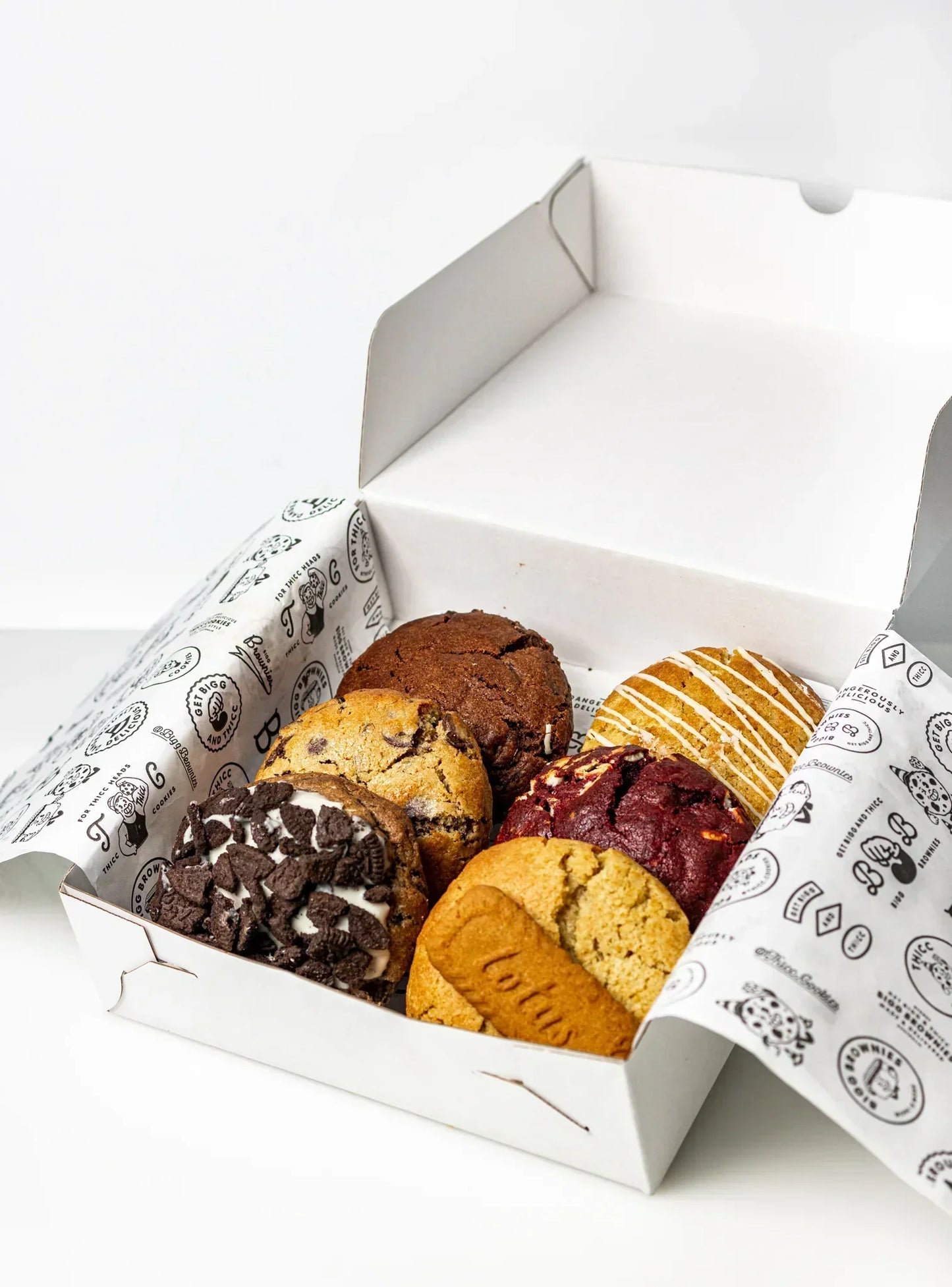 "Happy Birthday" Blue and Black Box- BIGG Brownies & THICC Cookies - New York Style Cookies
